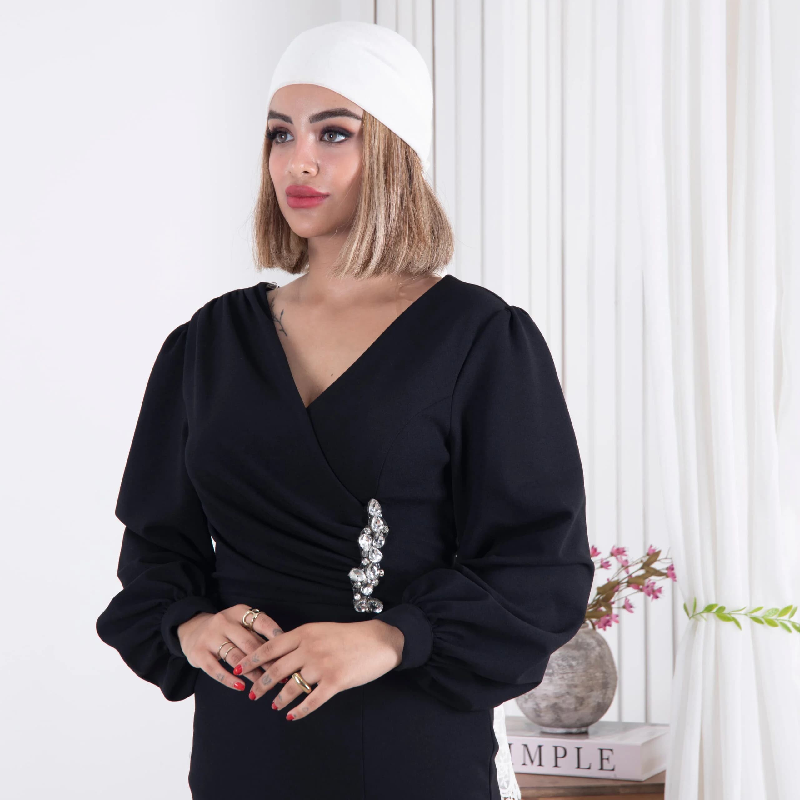 پیراهن دالقیچ چپ و راستی سنگدوزی LIAN — تصویر ۴