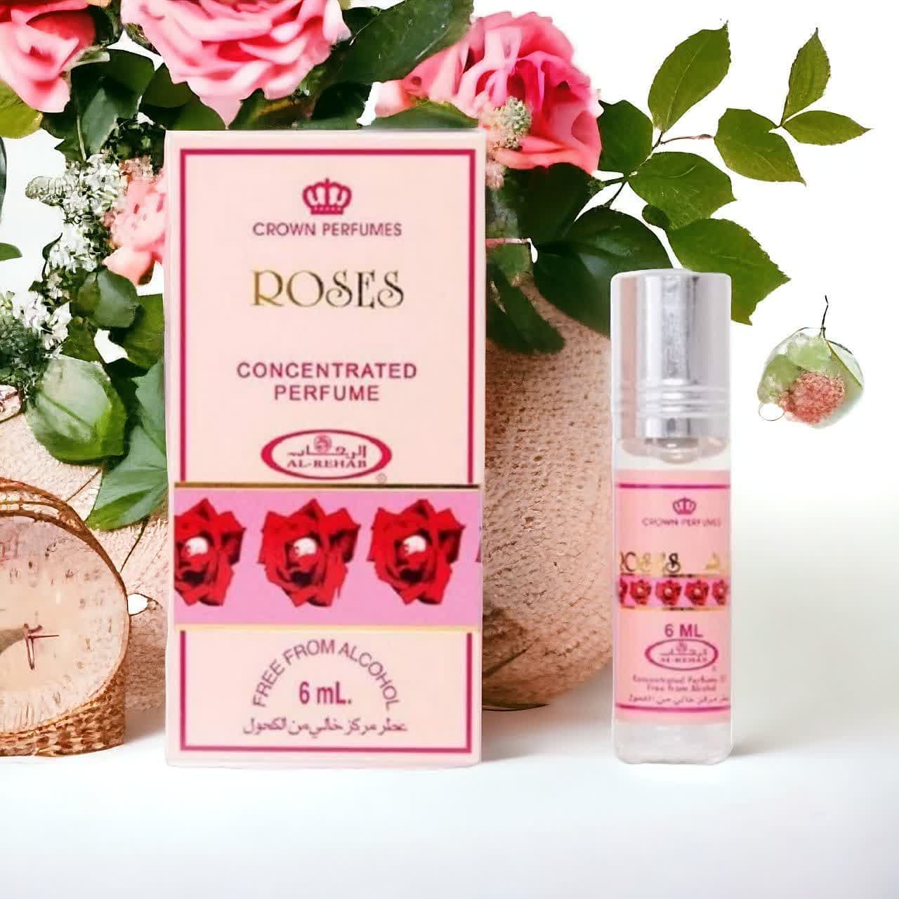 عطر ورد roses برند الرحاب ساخت کشور امارات حجم 6 میل