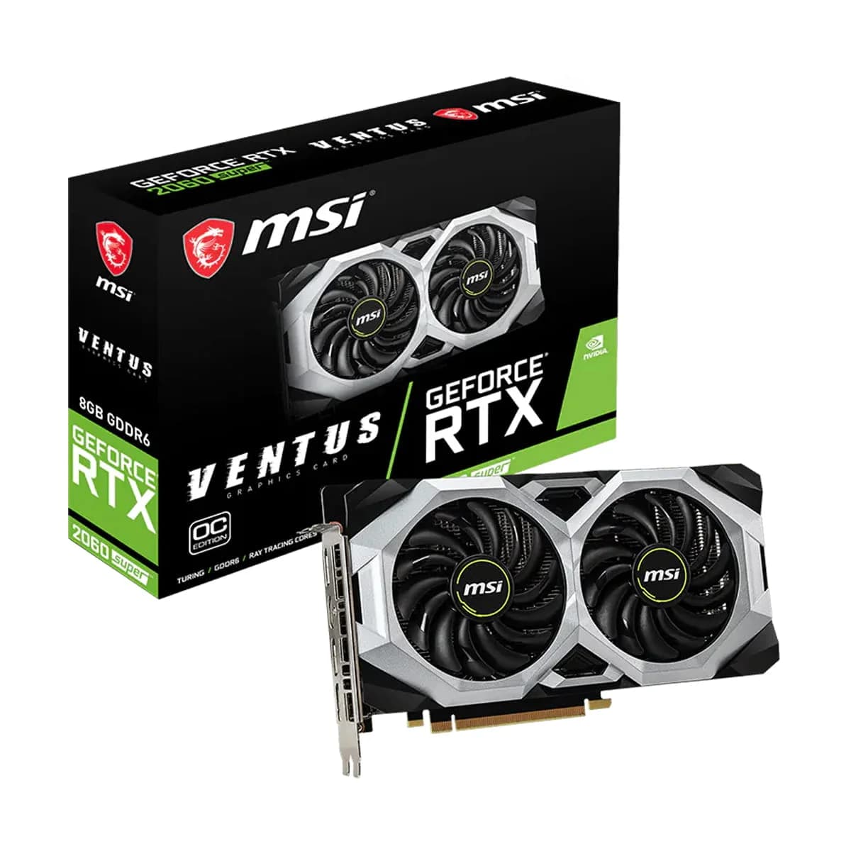 کارت گرافیک MSI RTX2060 Super Ventus oc 8GB ( در حد نو ) با جعبه