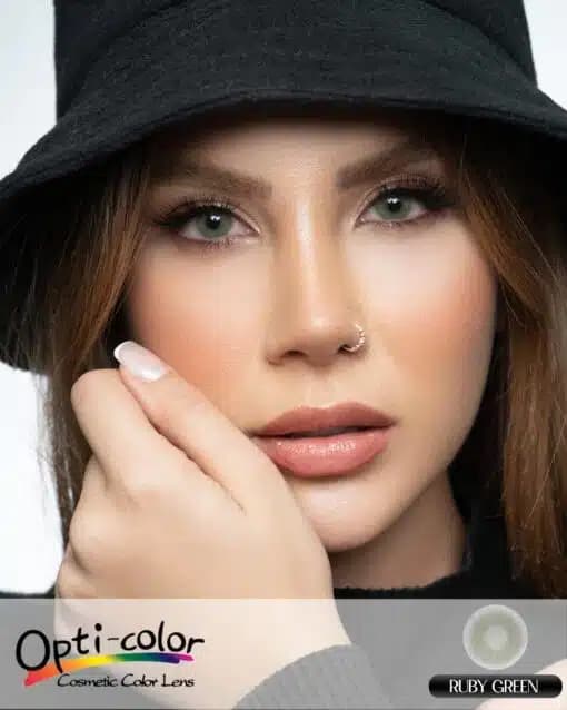 لنز سبز اُپتی کالر روبی گرین | Opti-Color Ruby Green contact lenses — تصویر ۵
