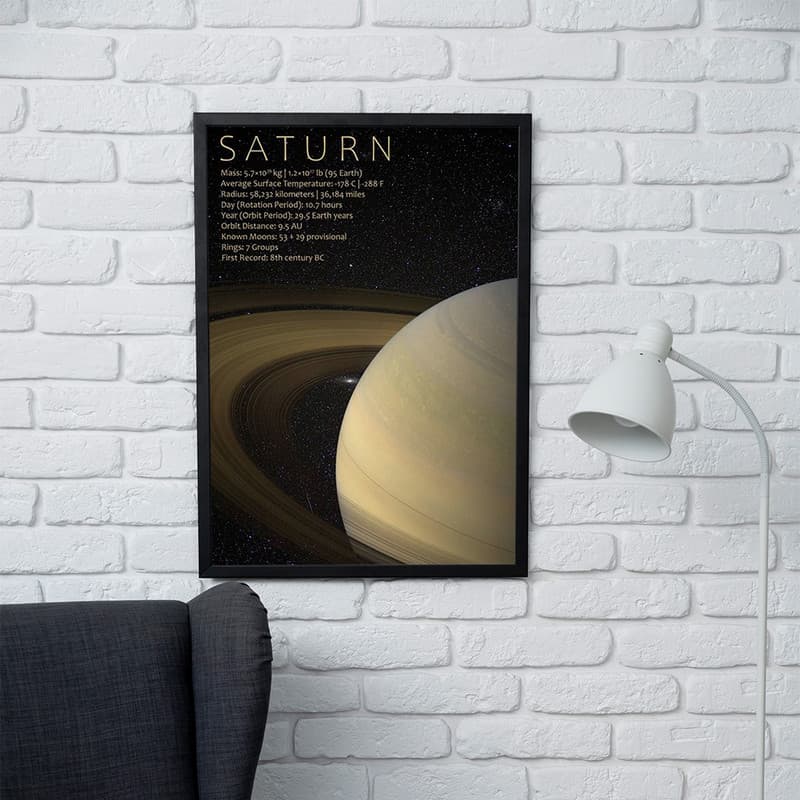 تابلو مدل دیواری طرح سیاره زحل Saturn کد FD062 — تصویر ۳