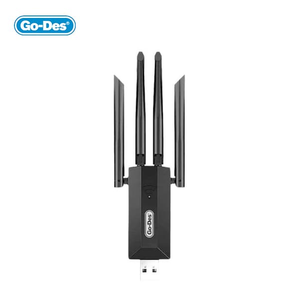 دانگل وای فای USB دوباند و چهار آنتن گودس مدل GO-DES BT318 — تصویر ۳