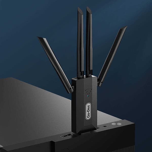 دانگل وای فای USB دوباند و چهار آنتن گودس مدل GO-DES BT318 — تصویر ۴