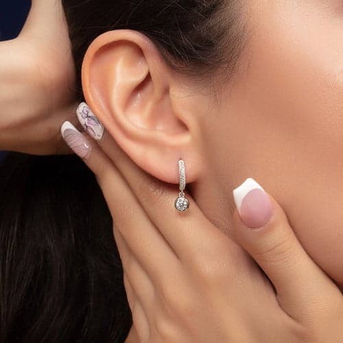 گوشواره حلقه ای تک نگین