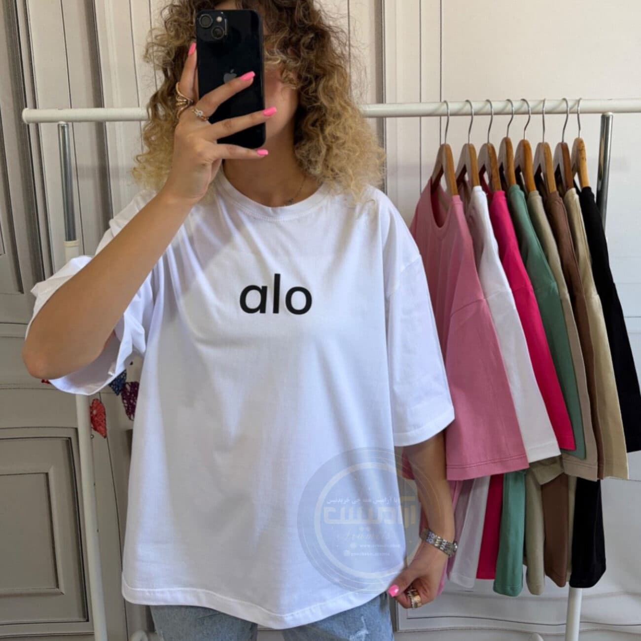 تیشرت زنانه پنبه باکسی alo — تصویر ۹