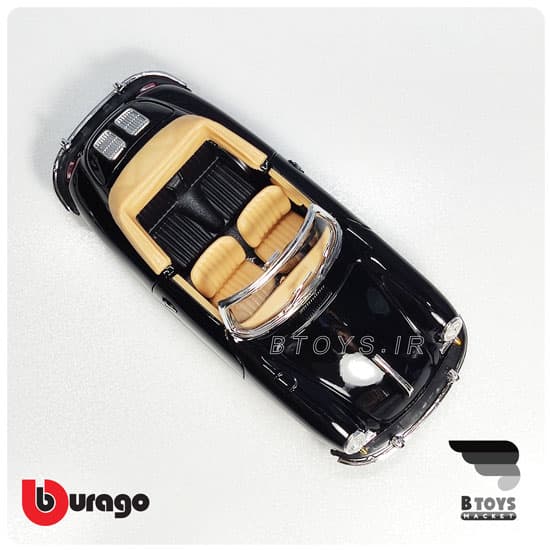 ماکت پورشه 356 کابریولت 1961 مشکی بوراگو (Porsche 356b cabriolet Burago) — تصویر ۵