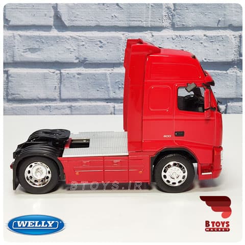 ماکت کشنده کامیون ولوو fh12 تک محور قرمز ویلی (VOLVO FH12 welly)مقیاس 1/32 — تصویر ۶