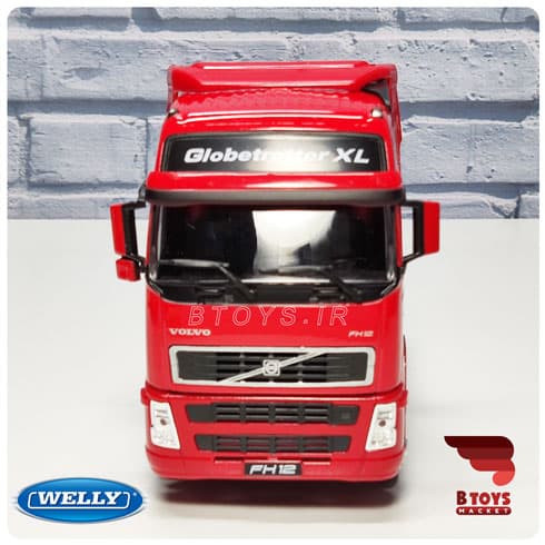 ماکت کشنده کامیون ولوو fh12 تک محور قرمز ویلی (VOLVO FH12 welly)مقیاس 1/32 — تصویر ۵