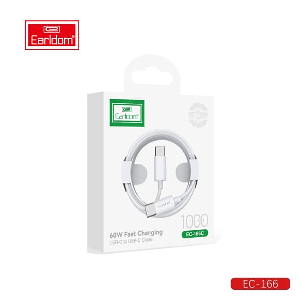کابل فست شارژ TYPE-C به TYPE-C ارلدام مدل Earldom EC-166C-C 60W 1m — تصویر ۳