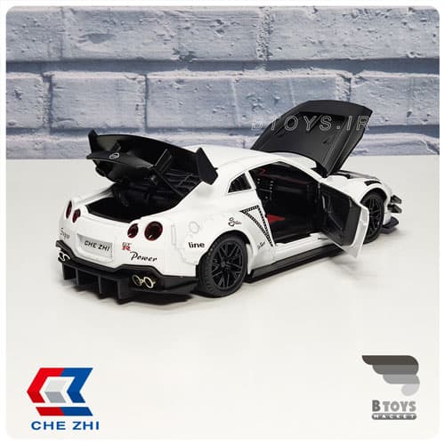 ماکت ماشین فلزی نیسان جی تی آر سفید دودزا چژی مقیاس:1/24 (NISSAN GTR Chezhi) — تصویر ۲