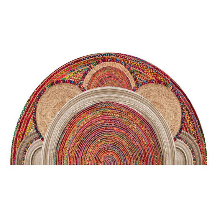 پادری مخمل نیم دایره طرح میوه و چوب 50*90 — تصویر ۲