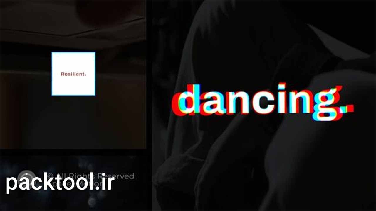 دانلود پروژه آماده پریمیر پرو انیمیشن های متنی با افکت گلیچ Glitch Text Animation