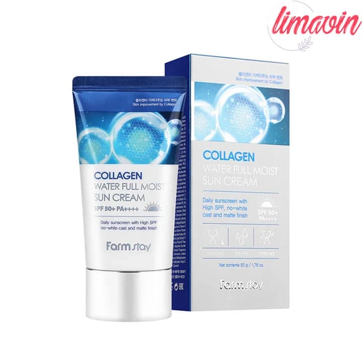کرم ضد آفتاب بدون رنگ فارم استی SPF 50 مدل Collagen Water مناسب برای انواع پوست وزن 50 گرم