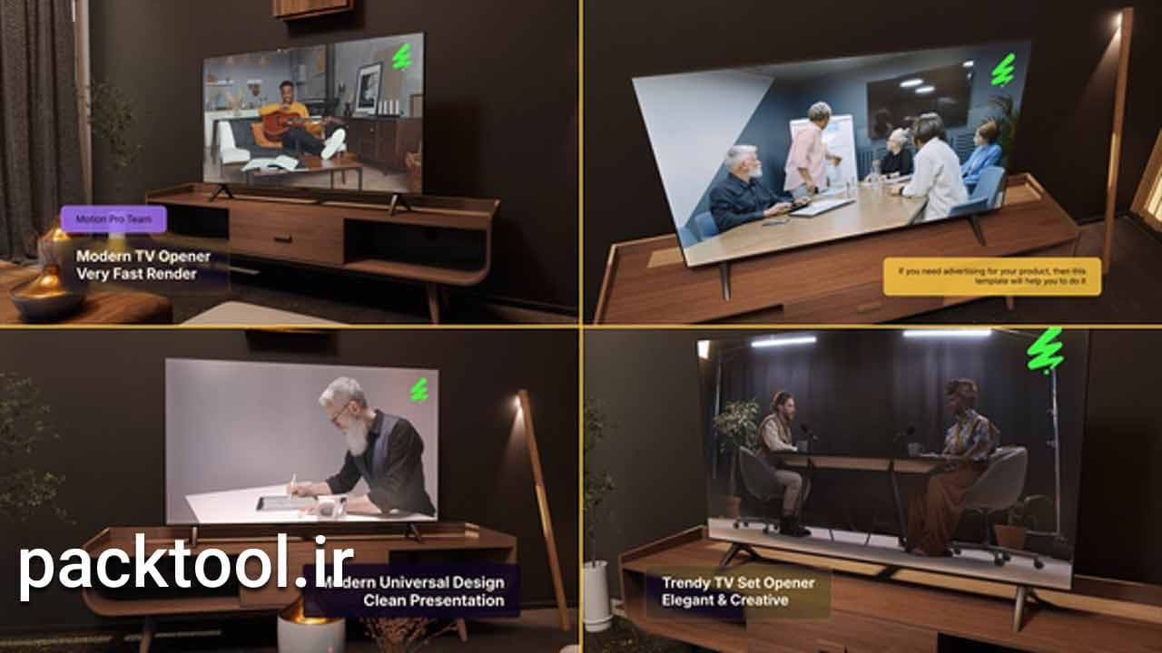 دانلود پروژه افتر افکت موکاپ صحفه تلویزیون مدرن Modern TV Screen
