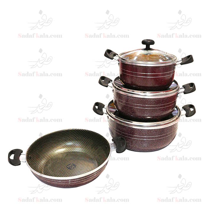 سرویس قابلمه 7 پارچه طرح چدن بروسک