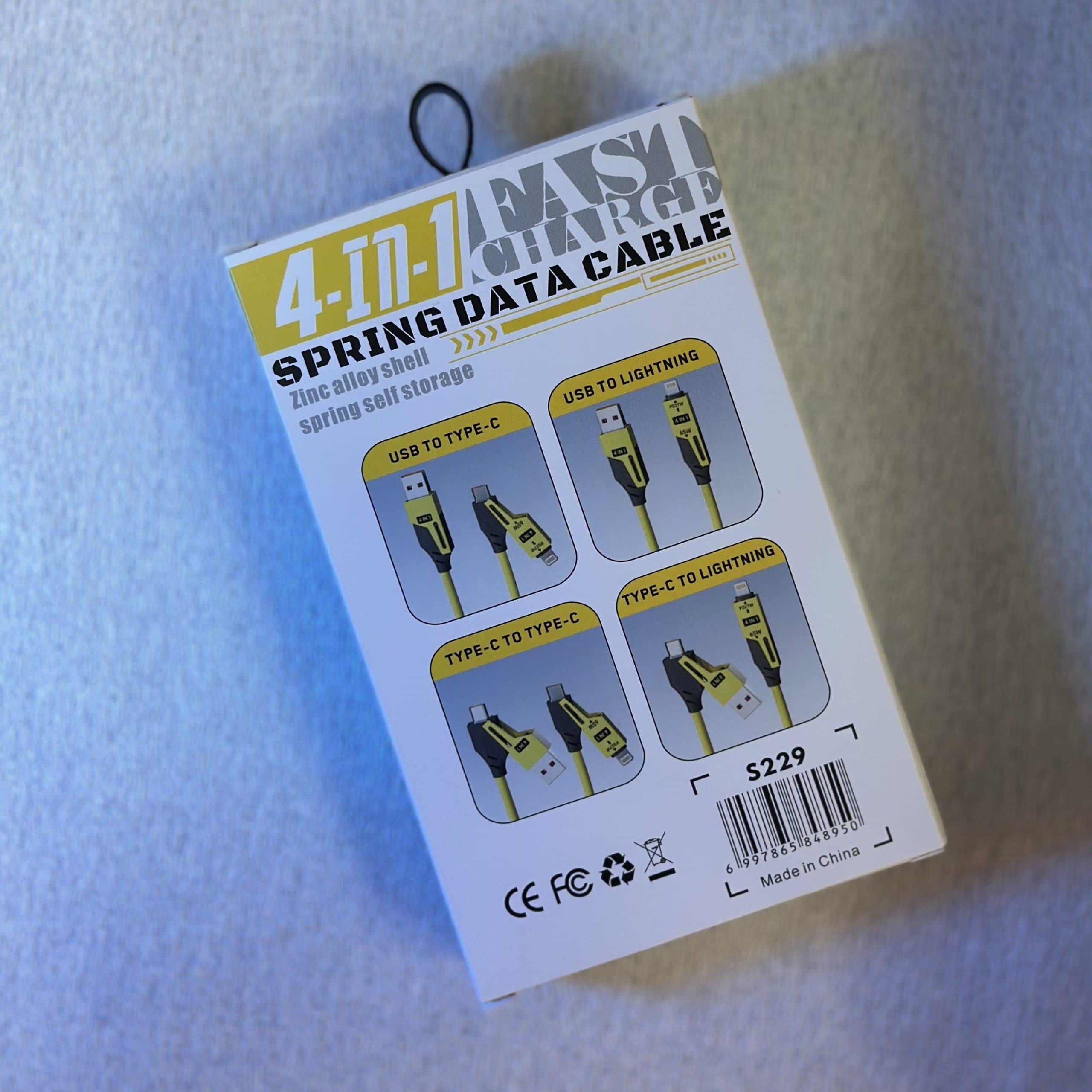 کابل 4 کاره SPRING DATA CABLE مدل S229 — تصویر ۳
