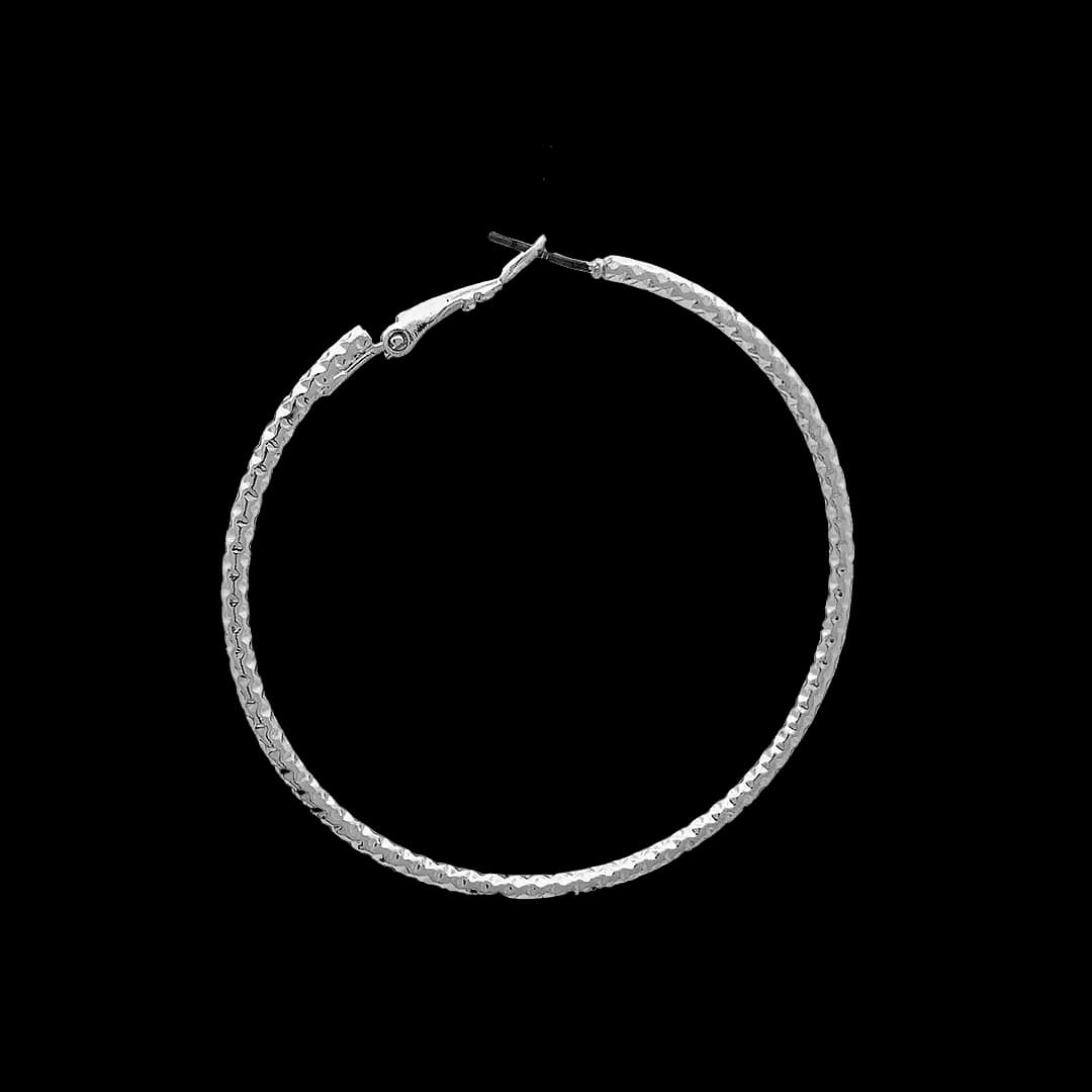گوشواره حلقه‌ای تراش‌دار استیل | ضدحساسیت (Diamond Cut) — تصویر ۴