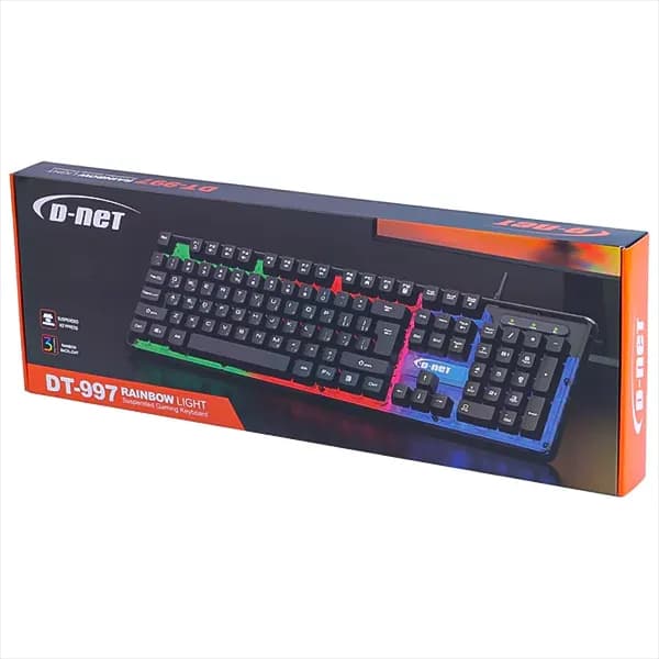 کیبورد مخصوص بازی RGB دی نت مدل DT-997 — تصویر ۳