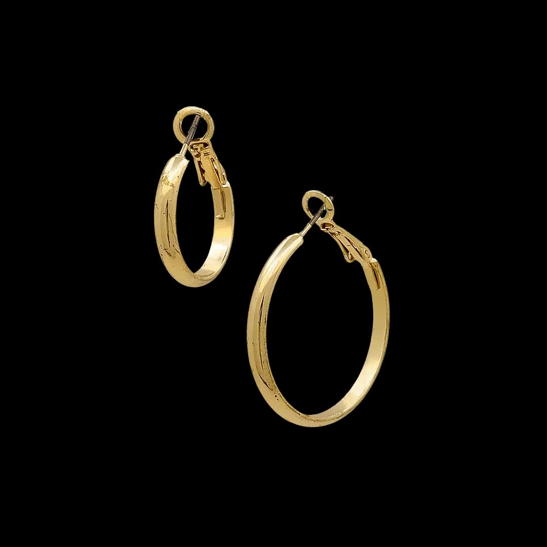 گوشواره حلقه‌ای ساده طلایی (مدل کلاسیک/Classic Gold)