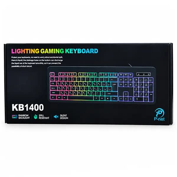 کیبورد مخصوص بازی RGB پی نت مدل KB-1400 — تصویر ۳