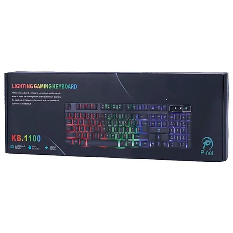 کیبورد مخصوص بازی RGB پی نت مدل KB-1100 — تصویر ۳