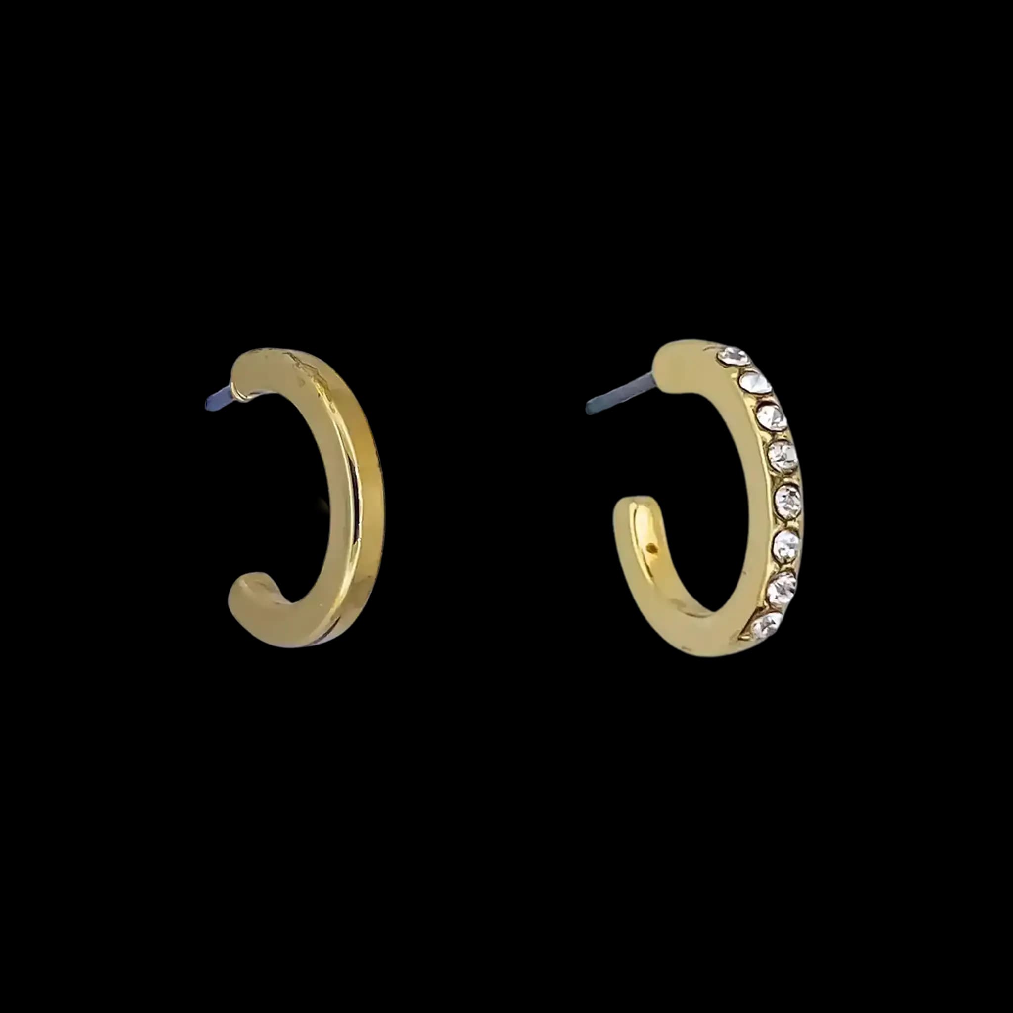 گوشواره میخی نیمحلقه (مدل رینگ /Pave Hoop)