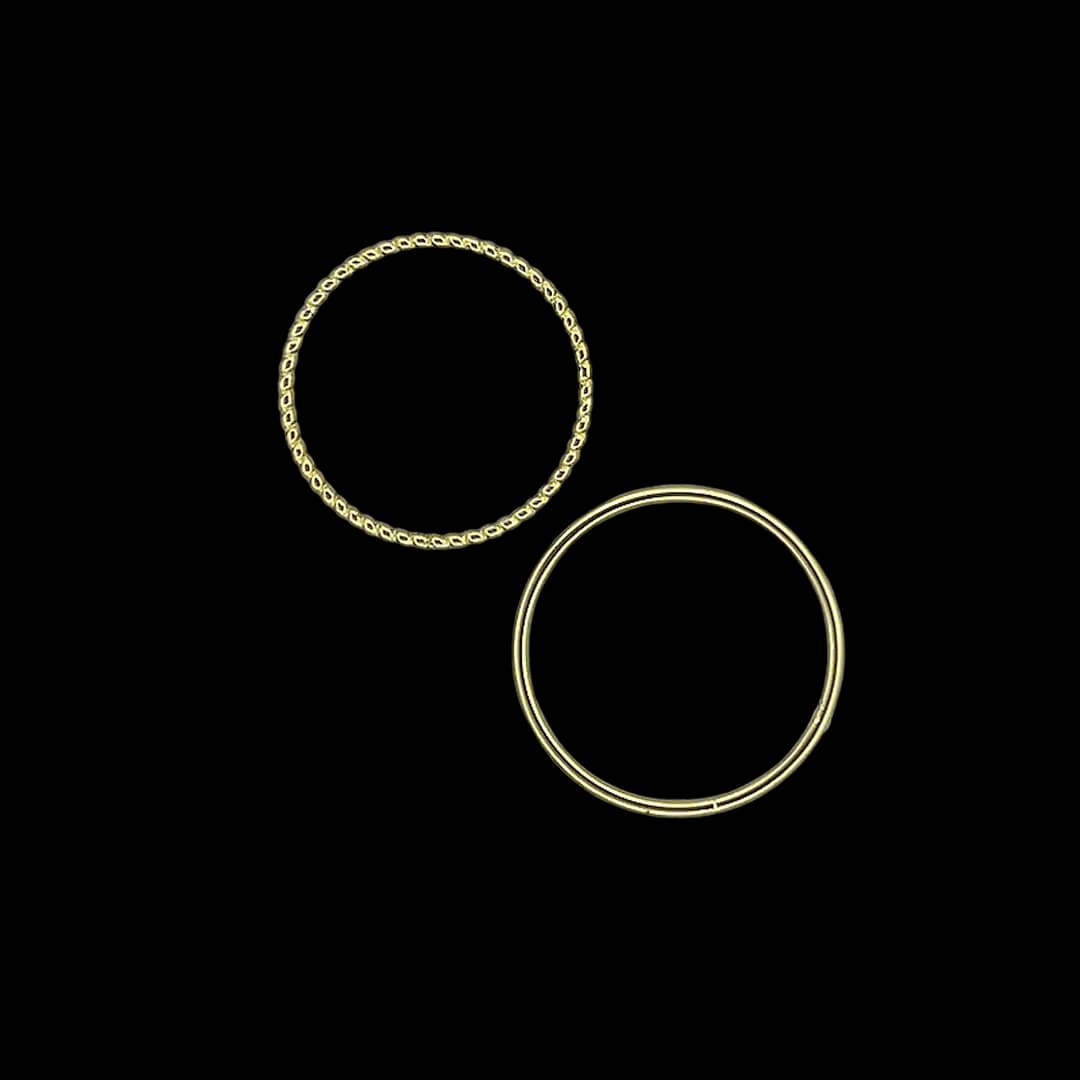 پک دو عددی انگشتر روکش طلا 02 (Minimal Gold Plated Stacking Rings) — تصویر ۴