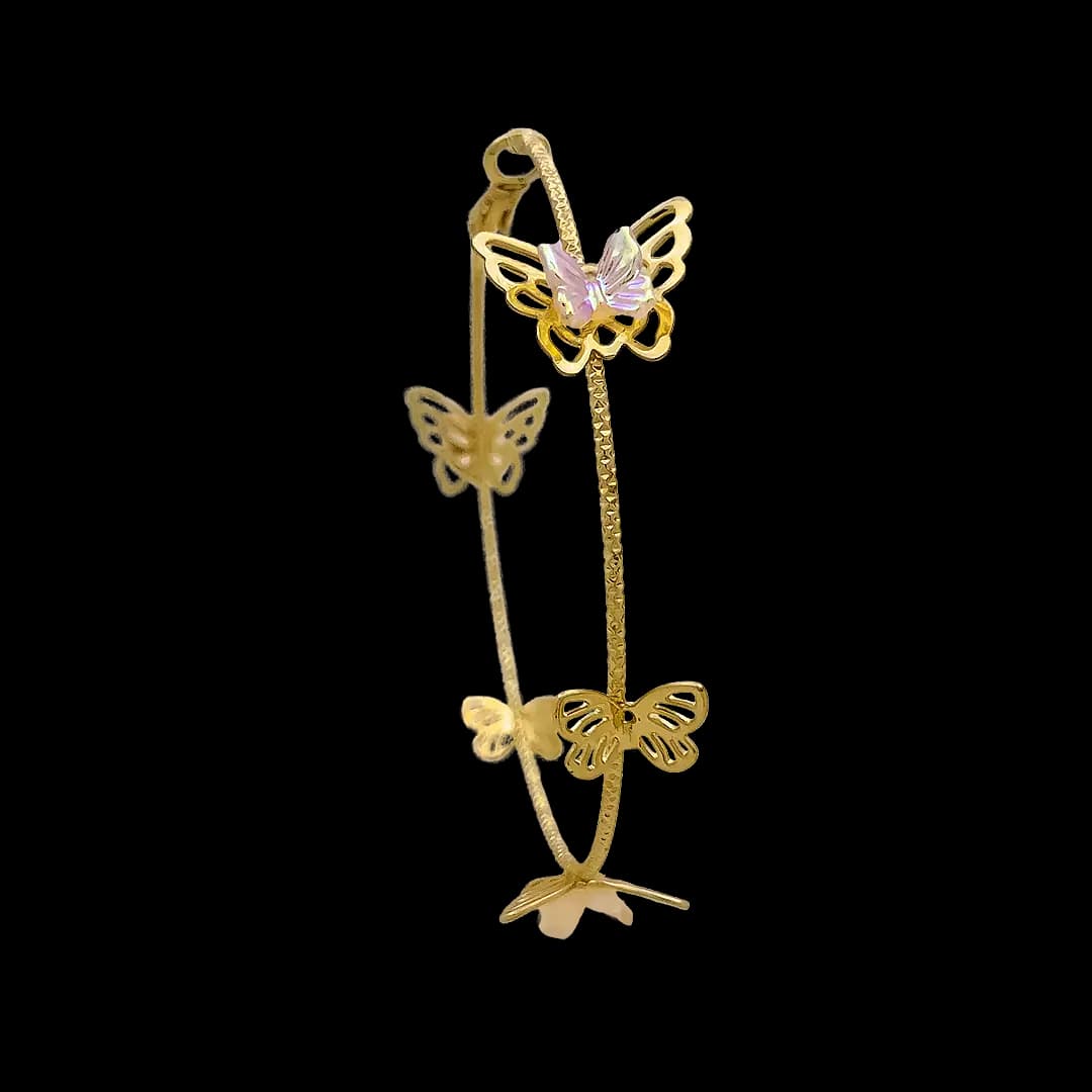 گوشواره حلقه‌ای بزرگ پروانه (Butterfly Drop Large Hoop Earrings) — تصویر ۵