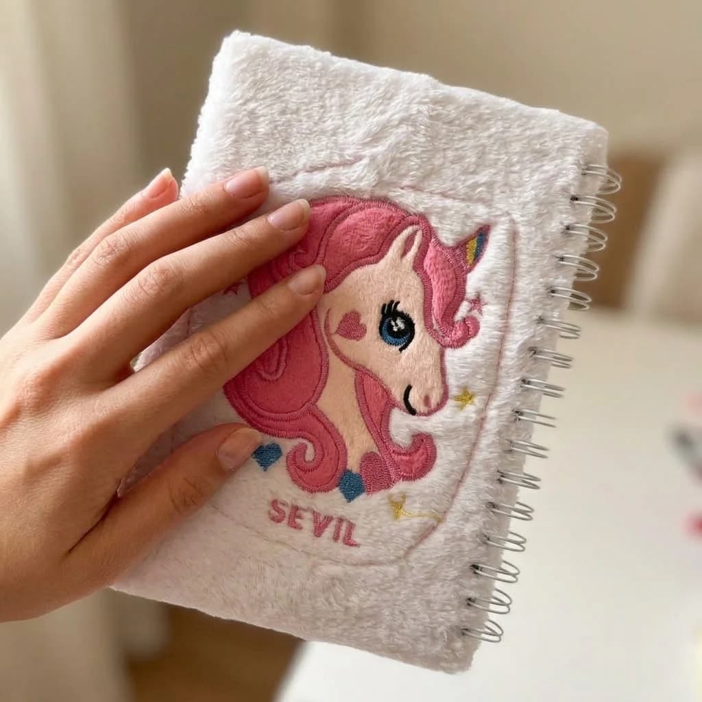 دفتر سیمی یونیکورن پشمالو | مدل فِلافی (Fluffy Unicorn) — تصویر ۱۱