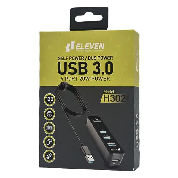 هاب 4 پورت USB 3.0 ایلون مدل H302 طول 1.2 متر — تصویر ۳