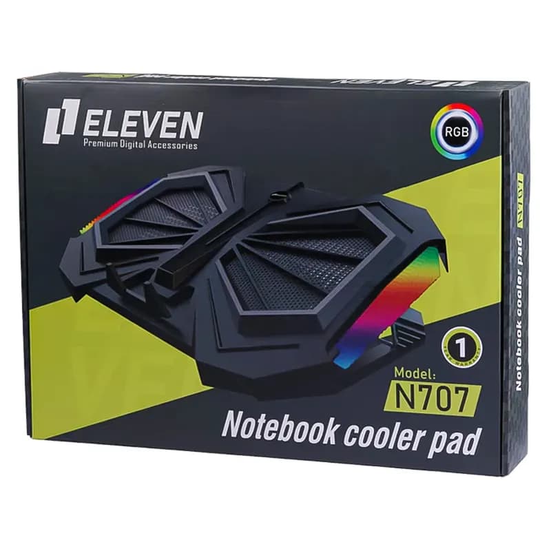 پایه خنک کننده 2 فن لپ تاپ RGB ایلون مدل N707 — تصویر ۳