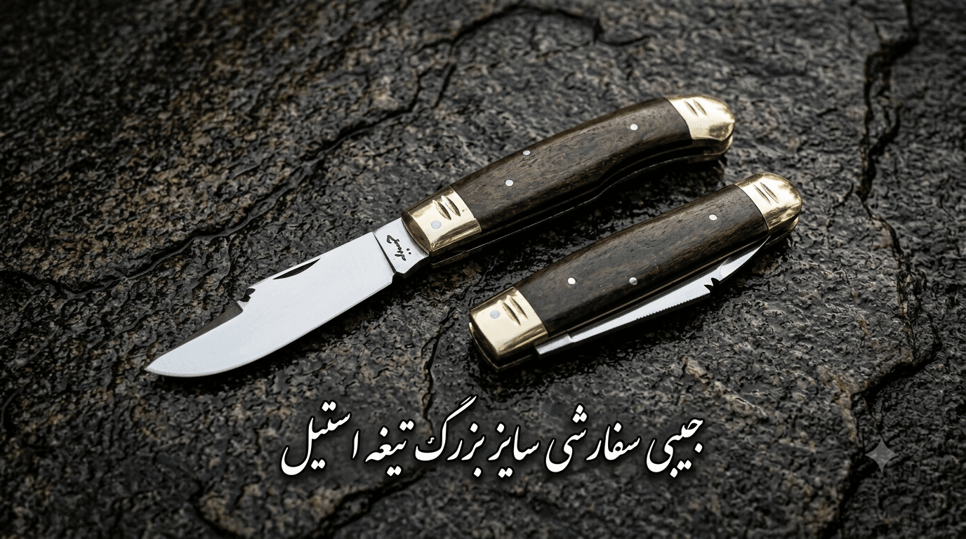 چاقوی جیبی سفارشی بزرگ با تیغه استیل تیز و طراحی ارگونومیک