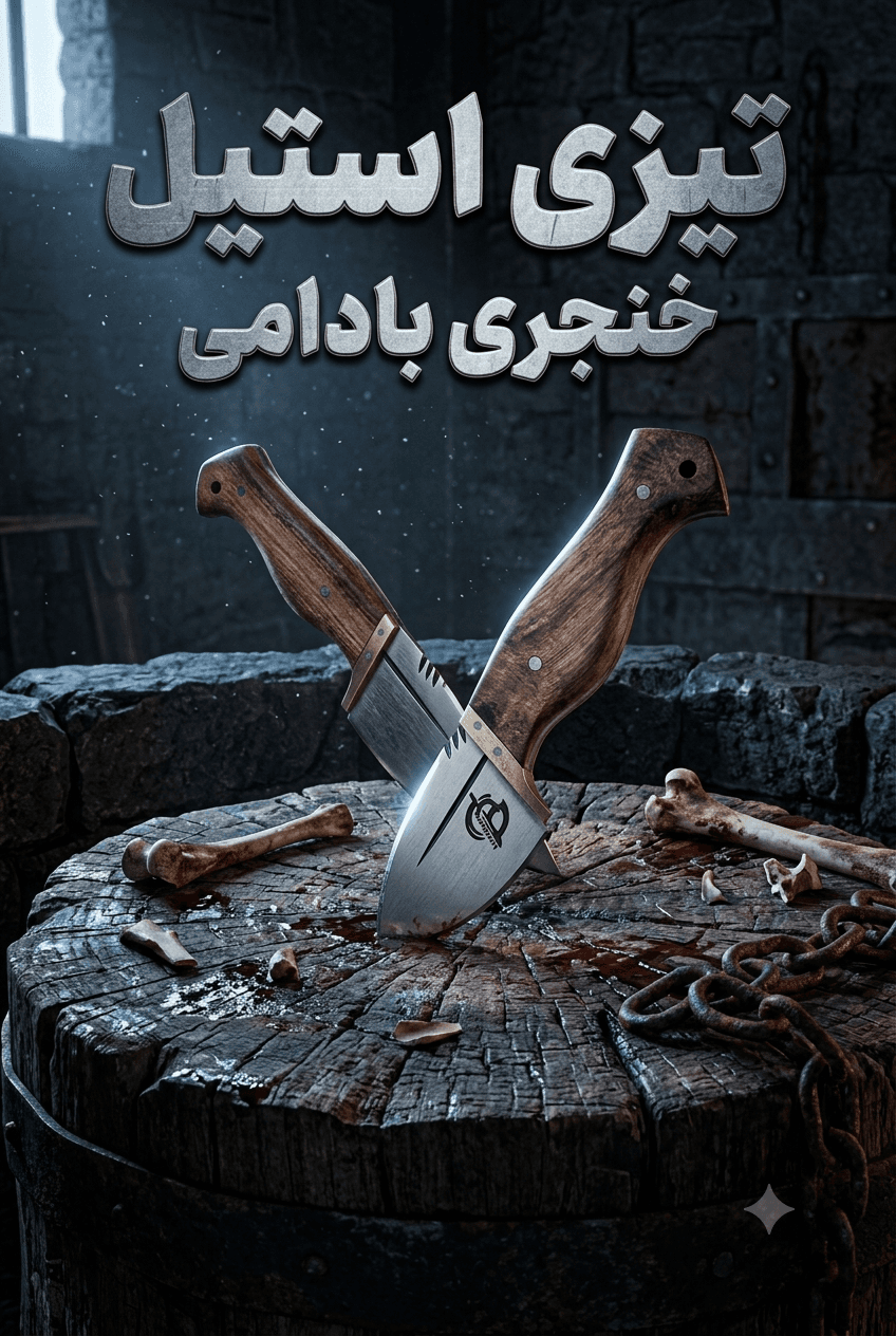 تیزی خنجری بادامی فولادی با تیغه مقاوم و ساخت باکیفیت — تصویر ۲
