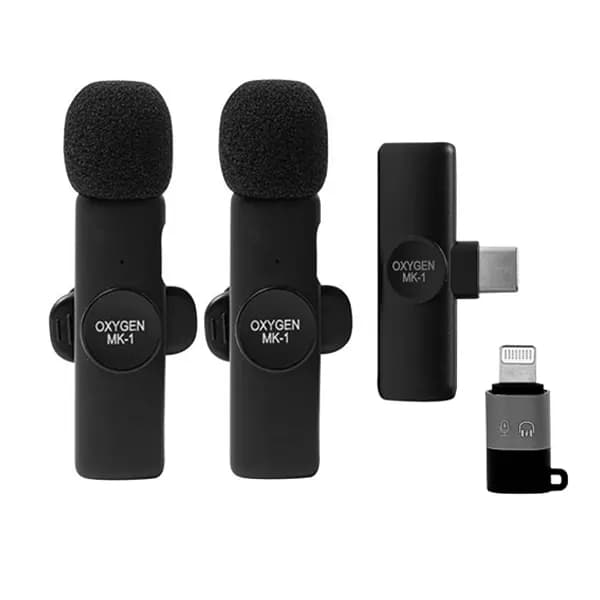 میکروفون بی سیم Dual لایتنینگ و تایپ سی اکسیژن مدل MK-1 — تصویر ۲