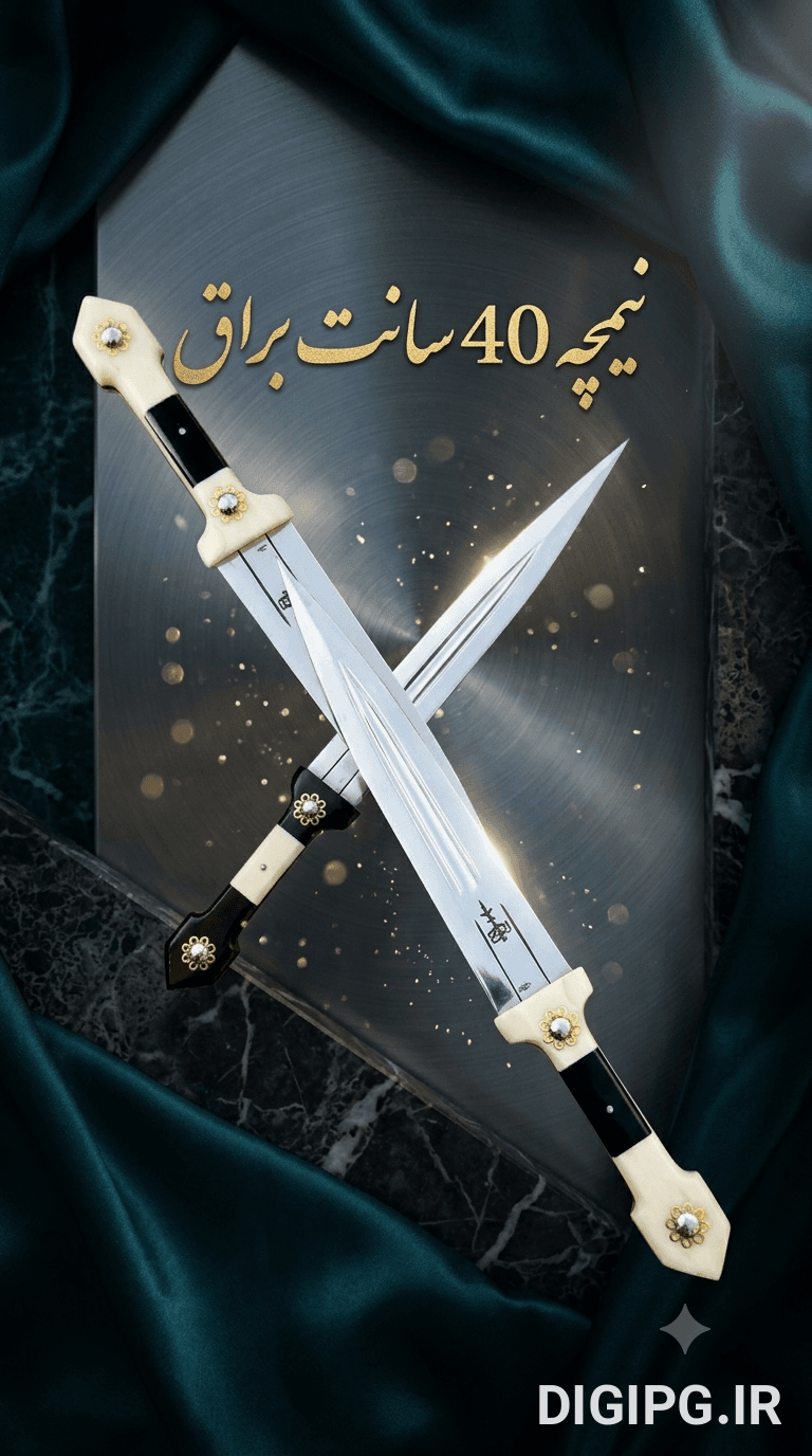 چاقوی نیمچه ۴۰ سانت استیل براق با تیغه سختکاری شده و کیفیت بالا