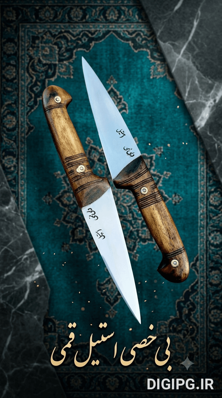 چاقوی بی‌خصی قمی استیل با دسته خوش‌دست و تیغه بادوام و تیز