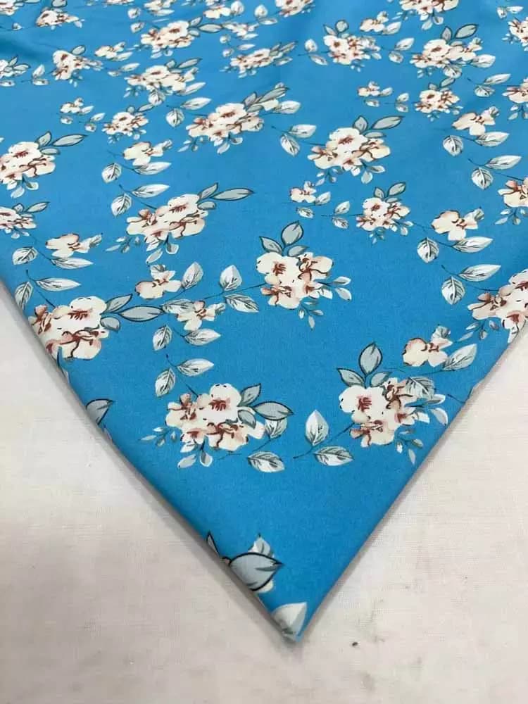 پارچه کرپ نخی آبی2 — تصویر ۳