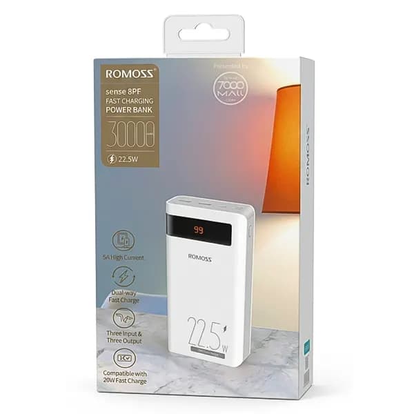 شارژر همراه ROMOSS 22.5W مدل Sense 8PF ظرفیت 30000mAh — تصویر ۳