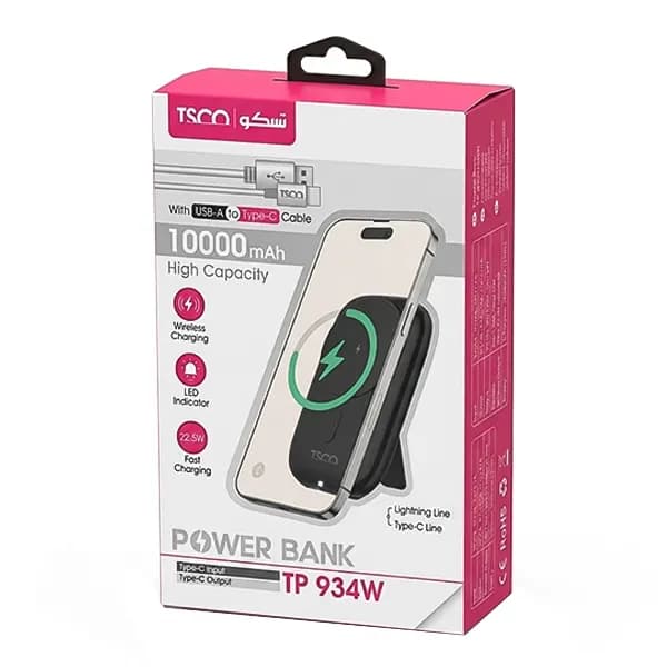شارژر همراه وایرلس تسکو مدل TP 934 ظرفیت 10000mAh — تصویر ۲