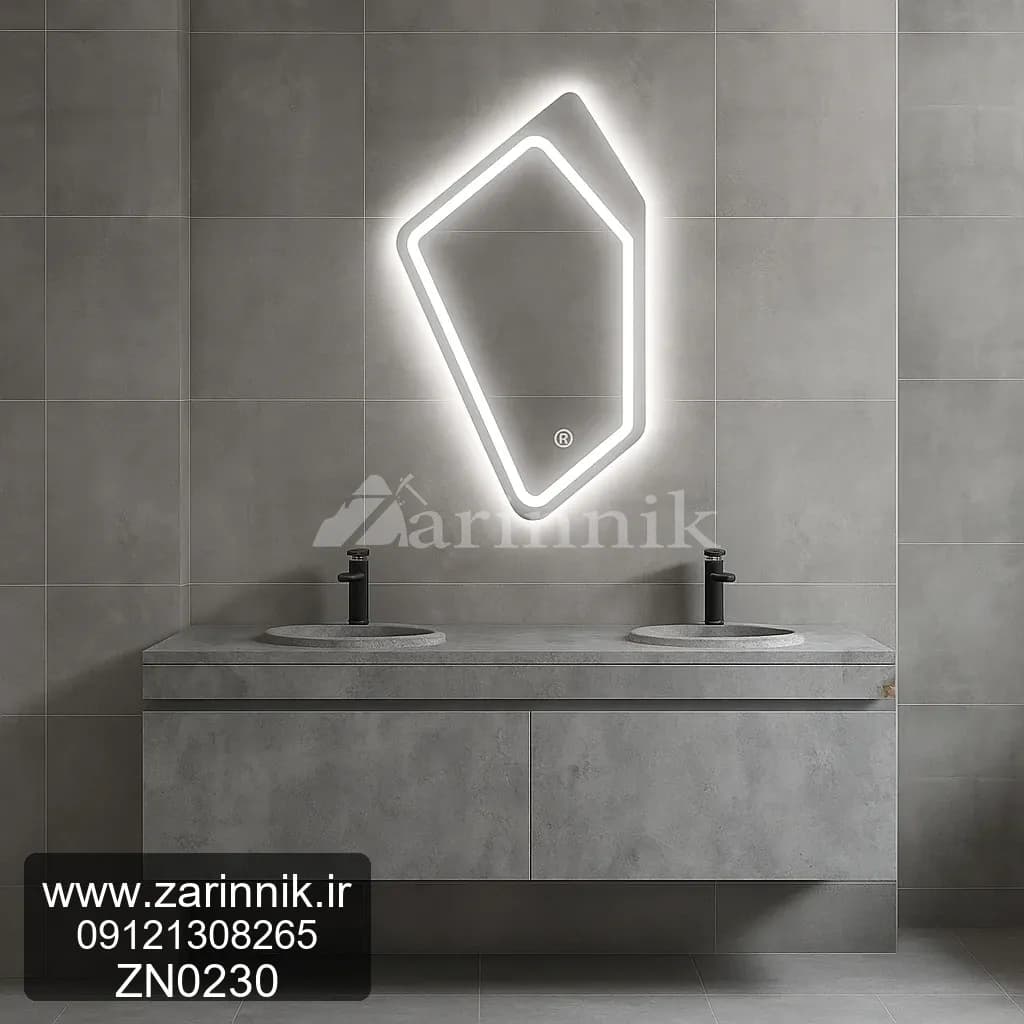 روشویی سنگی کابینتی طوسی با مرمریت پرشین کد ZN0230