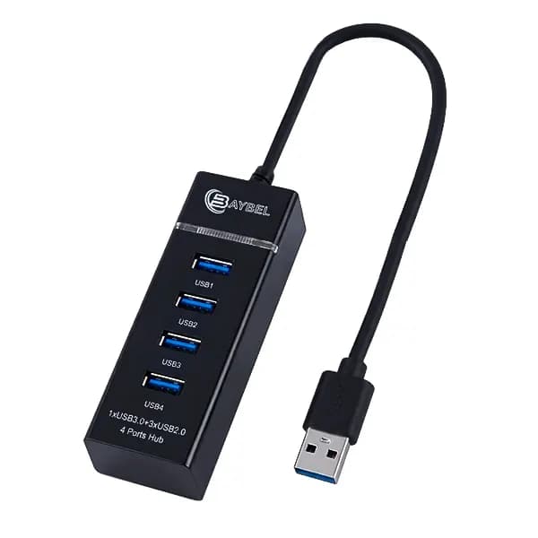هاب 4 پورت USB 3.0 و BAYBEL USB 2.0 مدل H-92 طول 30 سانتی متر — تصویر ۲