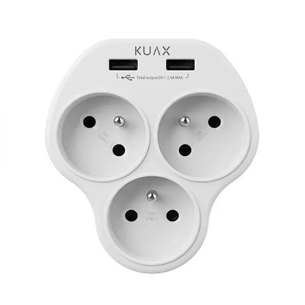 سه راهی برق KUAX مدل WW09-E3b-2U دارای پورت USB — تصویر ۴