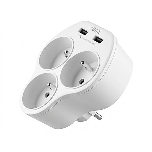 سه راهی برق KUAX مدل WW09-E3b-2U دارای پورت USB — تصویر ۲