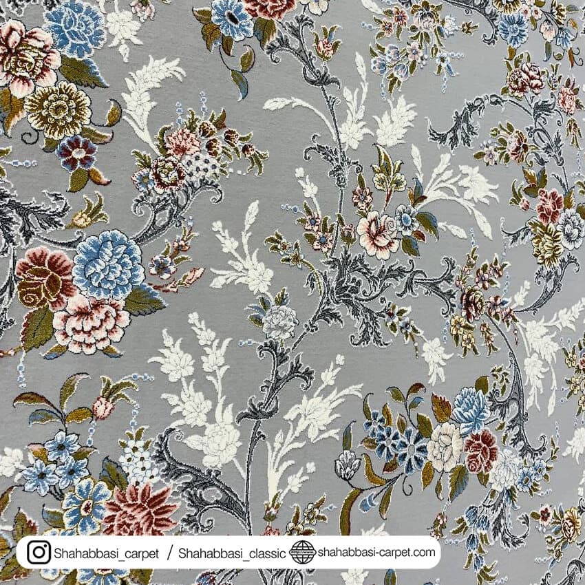 فرش کلاسیک کد 5014 روژان نقره ای — تصویر ۳