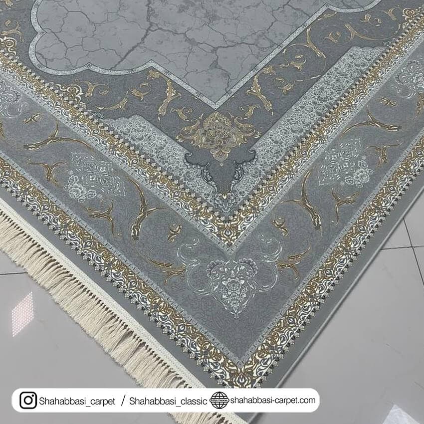 فرش کلاسیک کد 3067 (نسیم) نقره ای — تصویر ۲