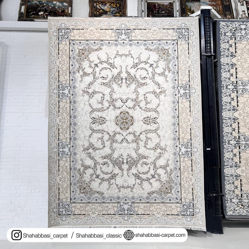 فرش کلاسیک کد 3053 نقره ای