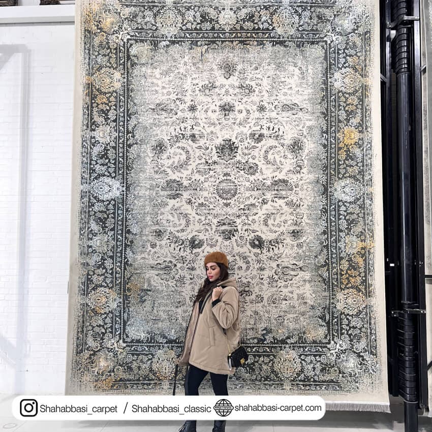 فرش کلاسیک کد 3048نقره ای
