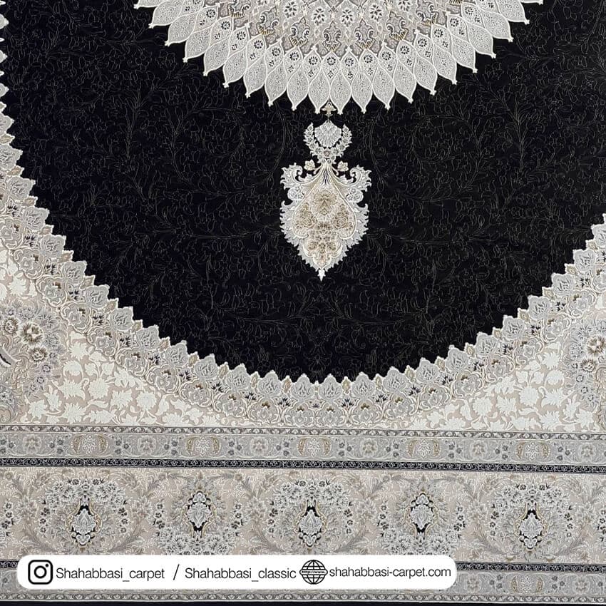 فرش کلاسیک کد 3037 مشکی — تصویر ۳