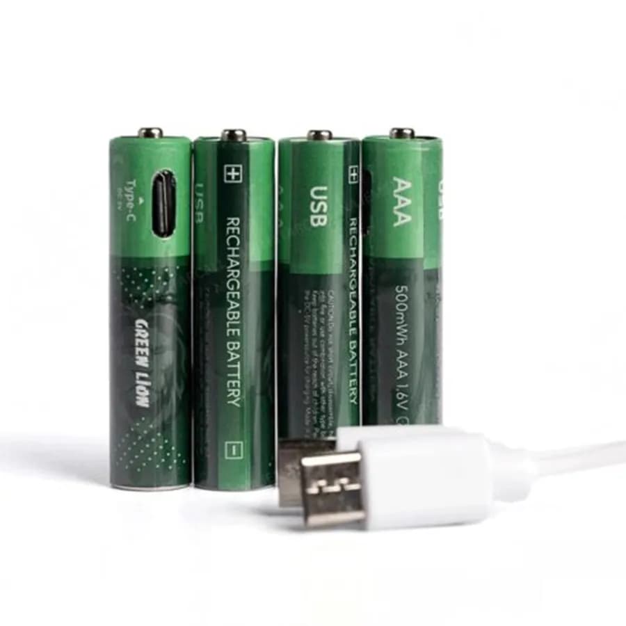 پک ۴ عددی باتری نیم قلمی شارژی گرین لاین Green Lion AAA Rechargeable Battery — تصویر ۵