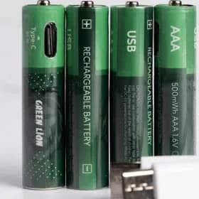 پک ۴ عددی باتری نیم قلمی شارژی گرین لاین Green Lion AAA Rechargeable Battery — تصویر ۳
